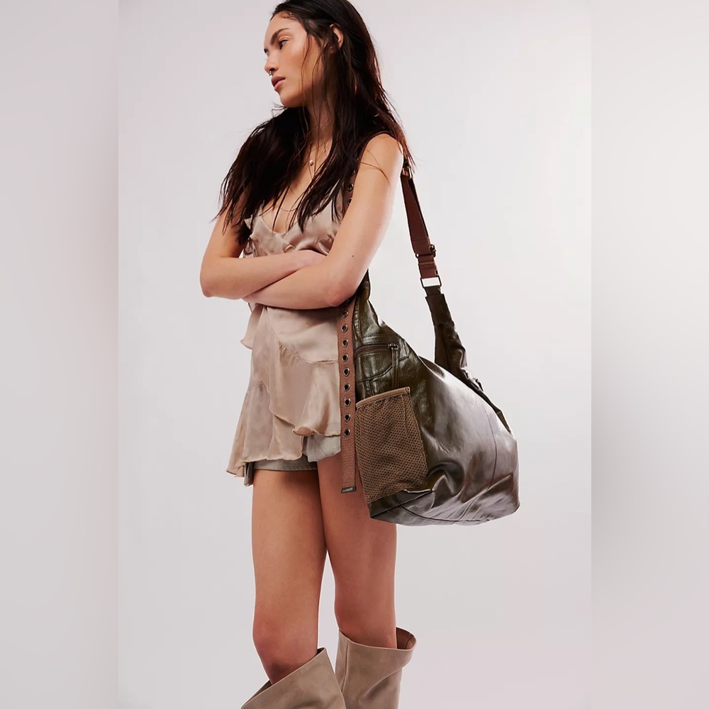 NWT Free People Off The Record Carryall Bag/Purse - Olive Moss